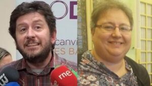El secretario general de Podem Balears y la expulsada del partido morado