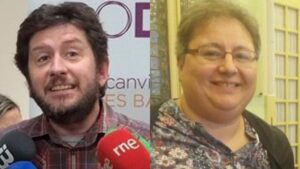 El secretario general de Podem Balears y la expulsada del partido morado