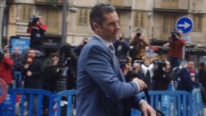 Urdangarin a su llegada a la Audiencia