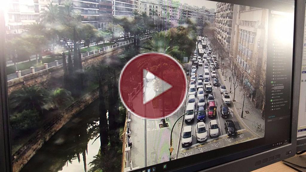 Passeig Mallorca desde la pantalla de la Policía Local