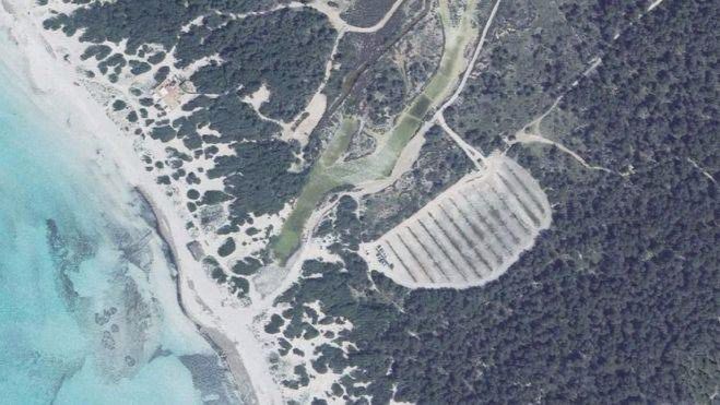 Imagen aérea del aparcamiento de Na Tirapel
