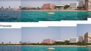 Arriba, el paseo mar&iacute;timo en la actualidad. Abajo, la propuesta