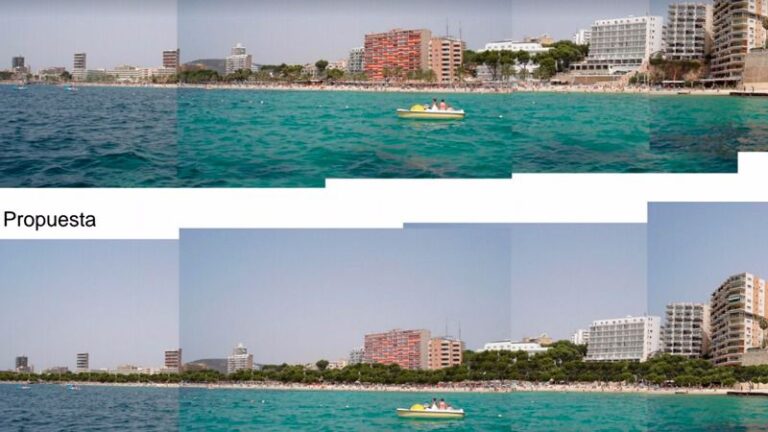 Arriba, el paseo marítimo en la actualidad. Abajo, la propuesta