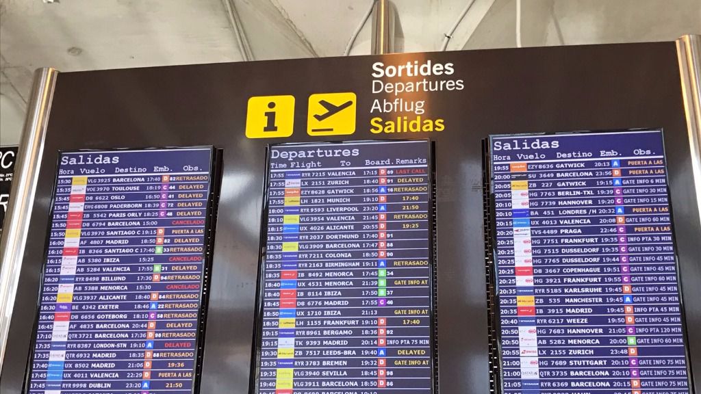 pantallas aeropuerto turistas