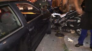 Un coche arrolla en Palma a diez motos