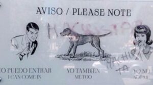 Imagen del cartel que se exhib&iacute;a en la entrada