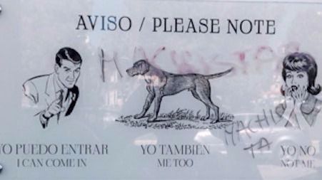 Imagen del cartel que se exhibía en la entrada