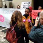 Una de las protestas de la plantila de los platós ib3