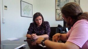 Mercedes Garrido en un momento de la entrevista