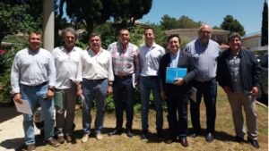 Rovira y los alcaldes presentes en la reuni&oacute;n