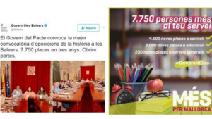 Muestra seleccionadas por el STEI para denunciar el anuncio realizado por el Govern