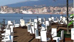 Vista de la bah&iacute;a de Palma desde una de las terrazas del Palacio de Congresos.
