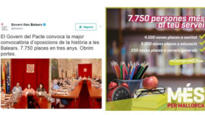 Anuncios del Govern que el STEI consideran que falsean la realidad al no tratarse nuevas plazas