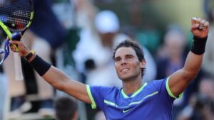 Imagen de Nadal celebrando su triunfo ante Thiem