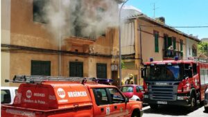 El domicilio del incendio en Palma.