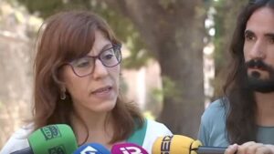 Laura Camargo y Balti Picornell en un momento del acto