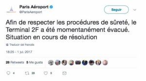 Imagen de twitter de la cuenta del aeropuerto
