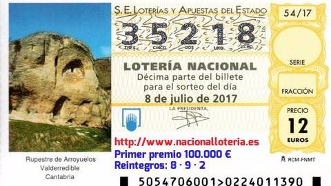 Imagen del boleto premiado