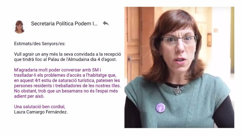 Imagen del mensaje con "saludo cordial" de Camargo a Casa Real