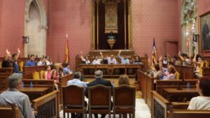 Momento de la votaci&oacute;n en la que se aprueba el rescate del t&uacute;nel