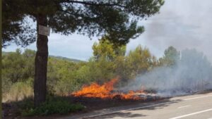 Imagen del incendio facilitada por el Ibanat