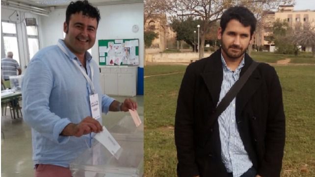 El excoordinador Carmona (a la izquierda) y el coordinador Juanjo Martínez (derecha), enfrentados