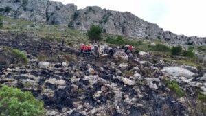 Imagen del grupo de rescate de Bombers de Mallorca actuando