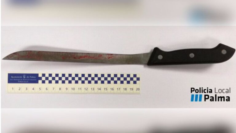 Con este cuchillo agredió a su conocido
