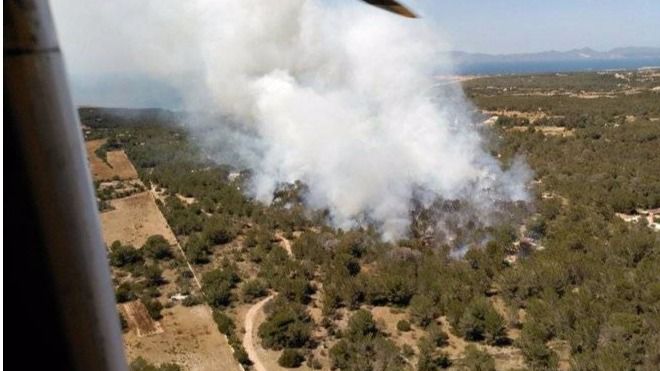 Incendio en Cala Saona