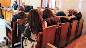 Los condenados, durante el juicio en Palma