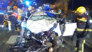 Imagen de uno de los coches siniestrados