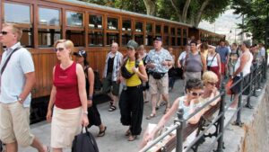 Turistas tren de soller