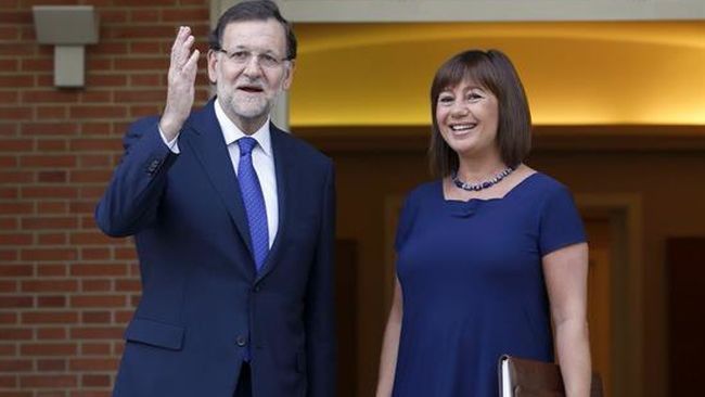 Armengol en una visita a La Moncloa con Mariano Rajoy
