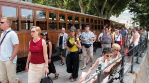 Turistas tren de soller