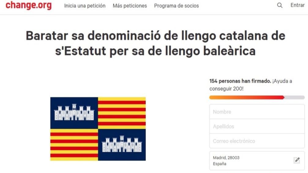 change org catalán