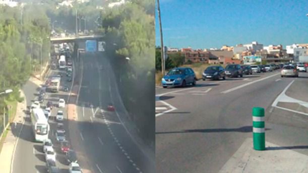 Los atascos han llegado a la autopista de Andratx y vías adyacentes