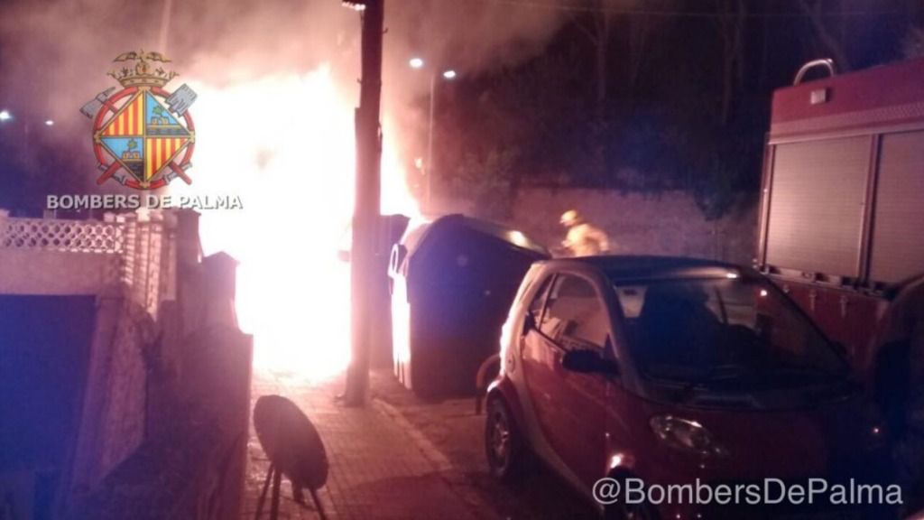 contenedor basura incendio