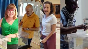 Busquets, Ensenyat, Santiago y Balboa votando