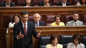El presidente del Gobierno, Pedro S&aacute;nchez, en el Congreso este mi&eacute;rcoles