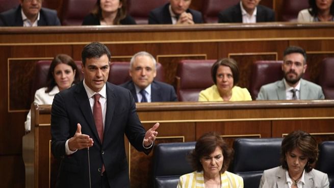 El presidente del Gobierno, Pedro Sánchez, en el Congreso este miércoles