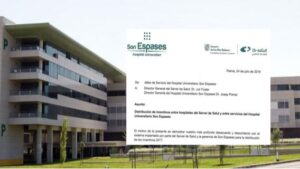 Detalle de la carta de los m&eacute;dicos de Son Espases