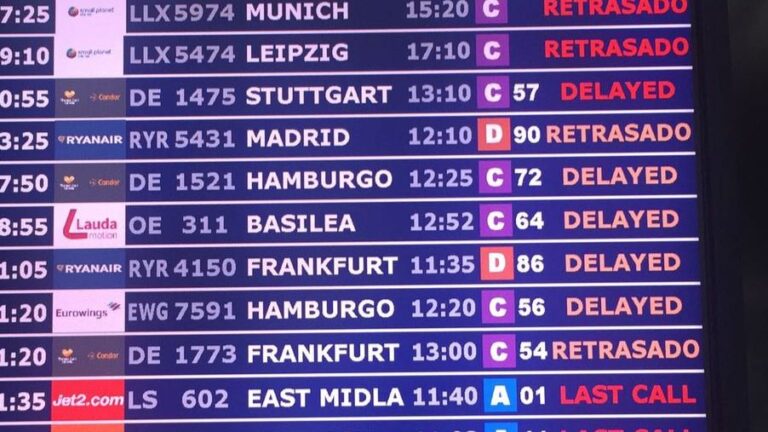 retrasos aeropuerto palma