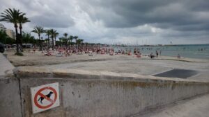playa mal tiempo turistas prohibido perros
