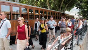 Turistas tren de soller