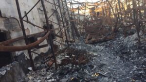 Imagen actual de los restos del incendio (GOB)