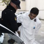 El presunto asesino, a su llegada a los juzgados para declarar
