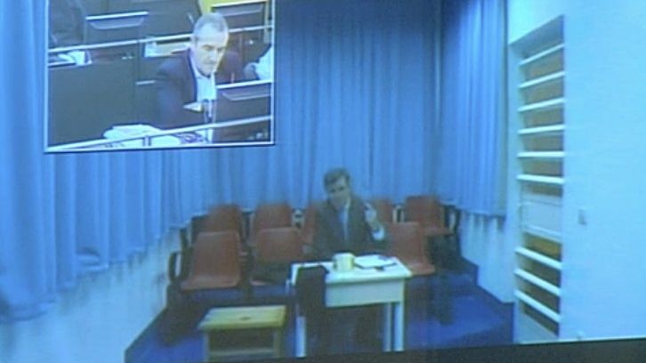 Imagen de la comparecencia por videoconferencia desde la cárcel