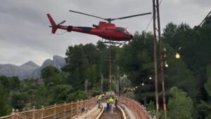 obras tren de soller helicoptero
