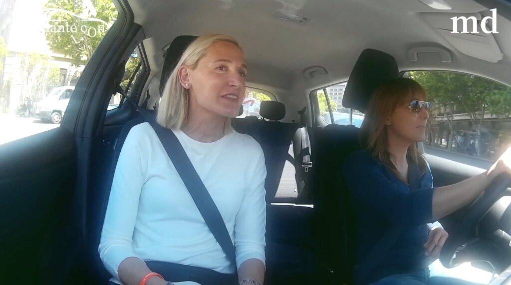 Eva Pomar al volante con