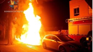 fuego piromano contenedores palma